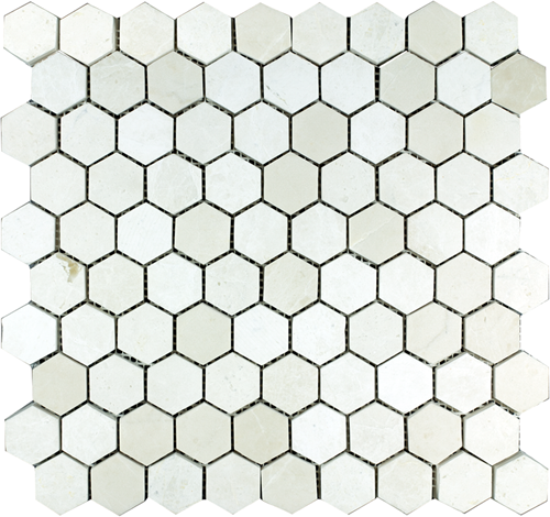 Milieuvriendelijk uitbreiden Nog steeds Mosaic Hexagon Plain Bottocino - Marmeren wand- en vloertegels |  Designtegels